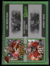 2021 Panini Classics #CC-JJ Joe Montana / Jerry Rice Classic Combos Green #/15