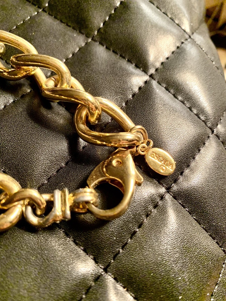 Escada エスカーダ　ネックレス Vintage Escada Gold color links with 5 enamel flowers