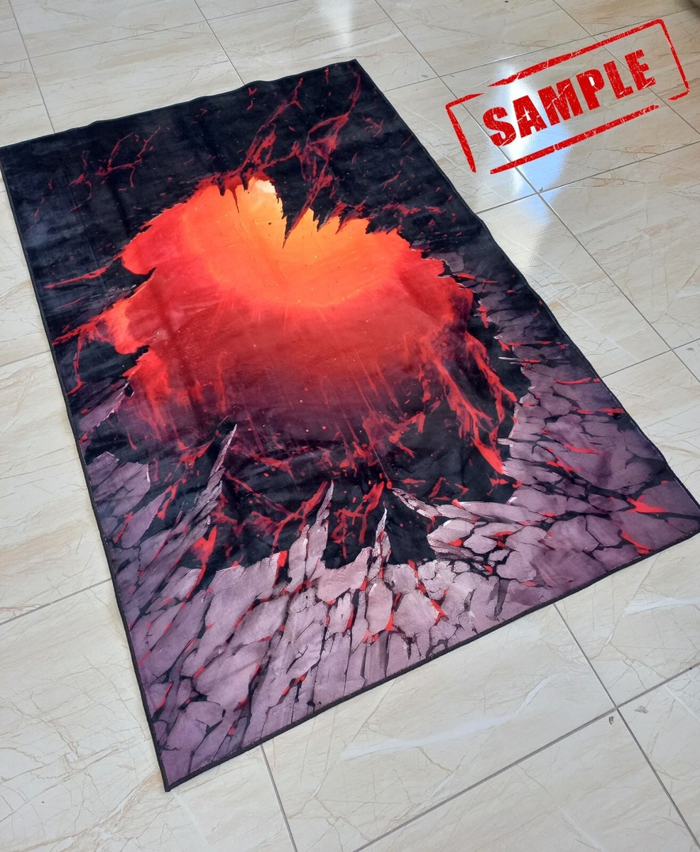 Lava Rug, Hot Lava Rug,Deep Hole Rug, 3D Huge Crack, Volcano Floor