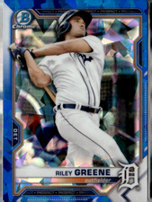 2020 Bowman Chrome Sapphire #BCP4 Riley Greene Prospect Tigers