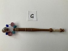 G. Wood Lacemaking Bobbin with Spangles.