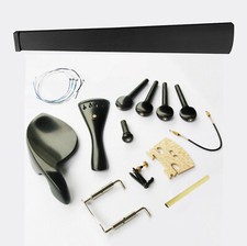 1/8 Violin Ebony Fitting Fingerboard Tailpiece Chinrest Pegs Finetuner Bridge