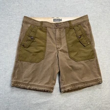 LL Bean Shorts Mens 35 Brown Canvas Chino Military Style Utility Hiking READ