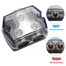Power Distribution Block 1 x IN 0GA to 2 x OUT 0GA Splitter Automotive Electrical