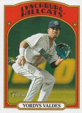 2021 Topps Heritage Minors Base #180 Yordys Valdes Lynchburg Hillcats