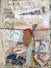 Vintage ephemera paper lot 60 pieces Book Pgs, Stamps, Art, Junk Journaling