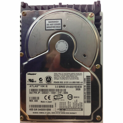 Disque Dur Quantum Atlas 10KIII 36GB 10K 8MB SCSI U160 3.5