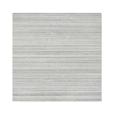6'1" x 6'1" Gray Undyed Natural Wool Modern Design Hand Loomed Square Rug R65012