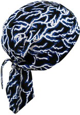Cotton Biker Skull Cap Motorcycle Bandana Headwrap Doo Rag Dorag R.Blue Electric