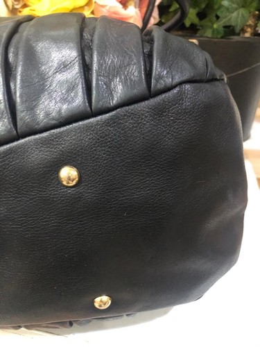 SABINA PLEATED LEATHER HOBO BAG PURSE (PU1300 - Picture 10 of 11