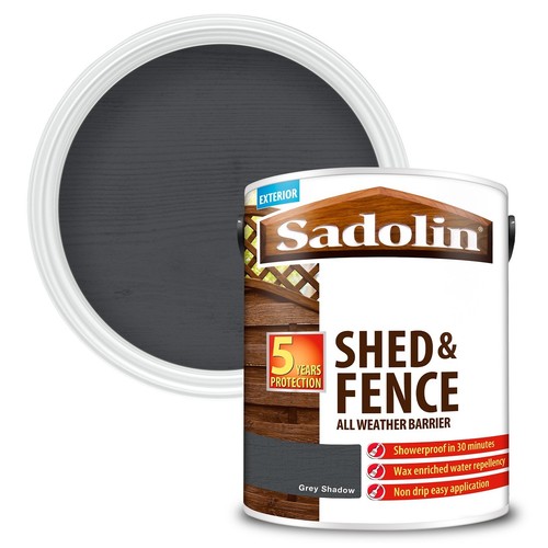Sadolin 5 Litres Shed and Fence GREY SHADOW Protector All Weather Barrier Paint - 第 1/1 張圖片