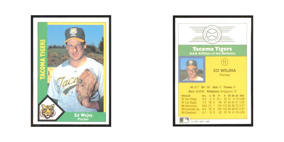 1990 CMC Minor League Ed Wojna Tacoma Tigers #588 - Image 3 of 3