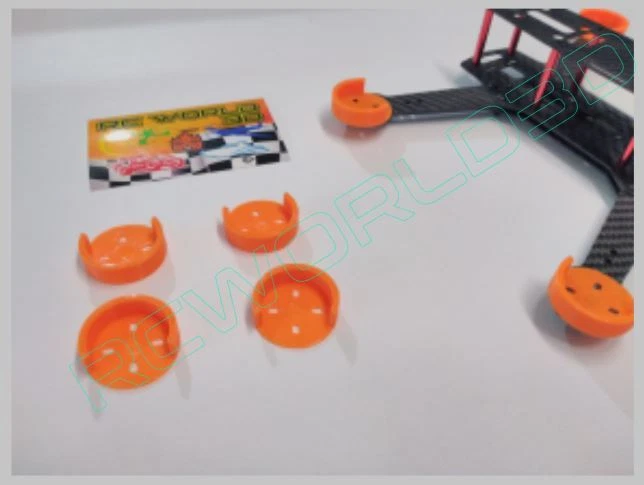 QUADCOPTER BRUSHLESS MOTOR MOUNT/BASE PROTECTOR HI-VIS ORANGE 3D PRINTED PLA - Image 3 of 4