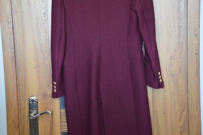 ZARA DOUBLE BREASTED BUTTONED LONG WOOL COAT MAROON BURGUNDY