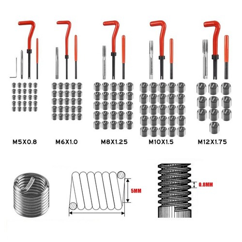131-Piece Helicoil Kit HSS Thread Repair Drill Metric Set Heli Coil Tap Insert - Picture 3 of 8