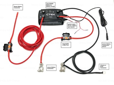 5MTR CTEK D250SE Dual 20amp DC-DC Charger / Split Charge Kit Euro 