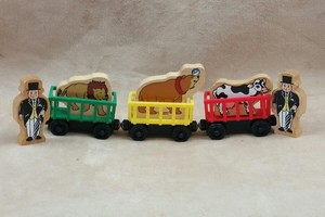 wooden circus train