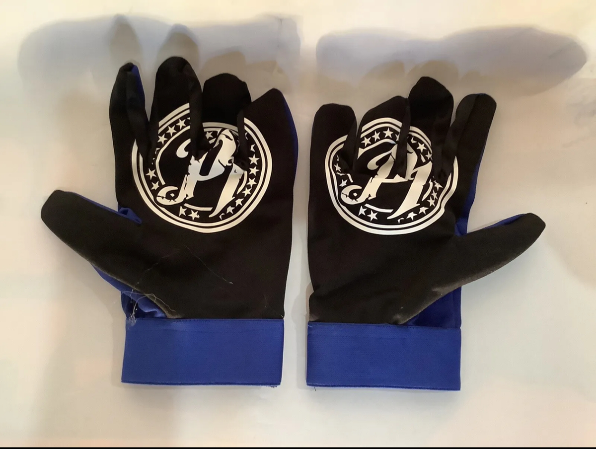Authentic AJ Styles Wrestling Gloves. Black & Blue Replica Set