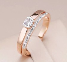 JS💖 Ring 585 RG Rolled Rosegold Bicolor Zirkonia verschiedene Größen RG-0518