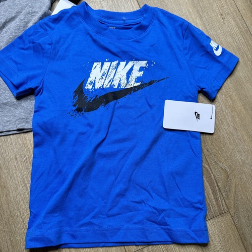 Nike Boys “The Nike Tee” 2 Tees Grey & Blue - Size XS (3-4 Yrs) NWT - Picture 2 of 10