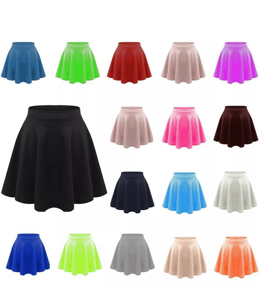 Jupe Patineuse Évasée Fille - Haute Taille Stretch Mini Skater - 7-13 Ans - Plusieurs Couleurs