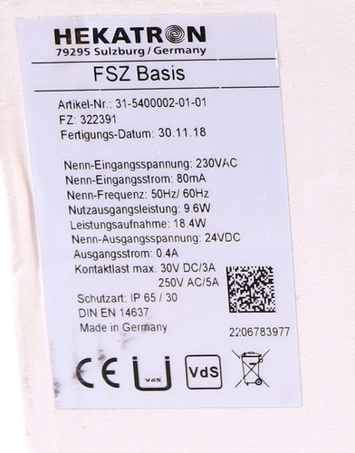HEKATRON FSZ BASIS 31-5400002-01-01 Control unit for hold-open systems ! NEW ! - Picture 3 of 8