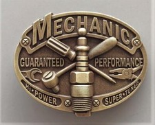 BRAND NEW MECHANIC BRASS VINTAGE AUTO CAR REPEIR TOOLS AUTOMOBIL BELT BUCKLE  