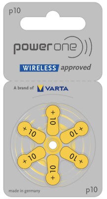 Box Of 60 Power One Hearing Aid Batteries. Yellow Size 10. Expire 10/2026