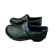 B.O.C. Womens Clogs Sz 9W Black Textured Floral