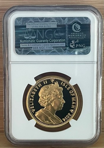 2014 Beautiful Isle Of Man 1 Ounce Gold Angel Coin PF 70 Ultra Cameo - Picture 2 of 9