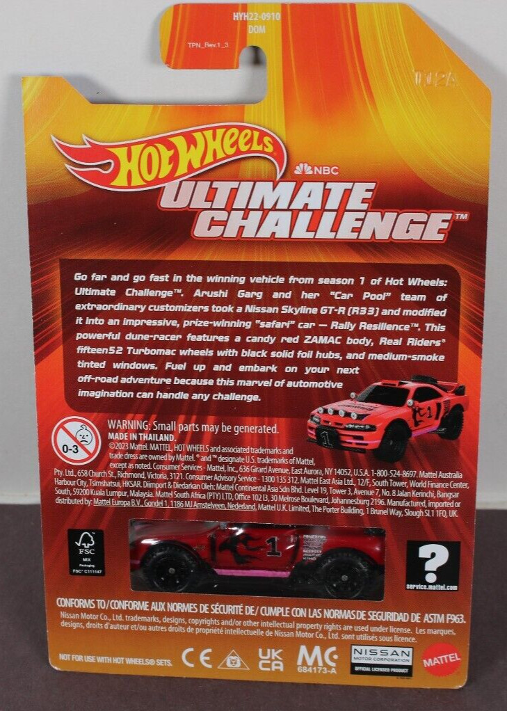 Hot Wheels Ultimate Challenge Rally Resilience Nissan Skyline R33 RLC On Hand