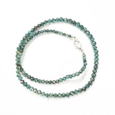 Collana con perle di diamanti blu trattate 4-5 mm 22 pollici con certificato