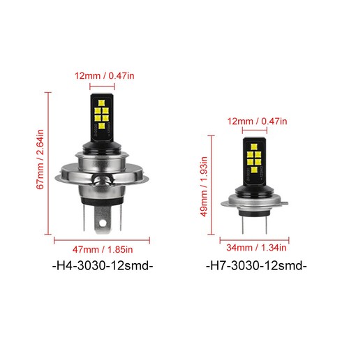 1-4X H7 H4 Car LED Headlight Bulb Aluminum Fog Light Kit Driving DRL Lamp 6000K - Foto 7 di 14