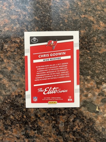 Tarjeta de novato Chris Godwin Donruss Elite Series 2017 #22 Buccaneers RC - Imagen 2 de 2