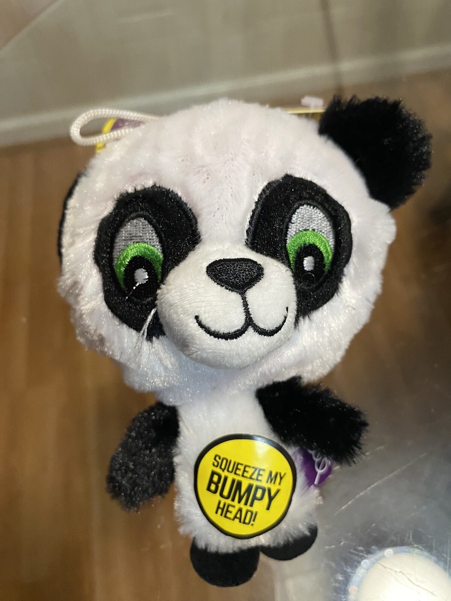 Multipet Knobby Noggins Panda Squeaky Plush Dog Toy Bumpy