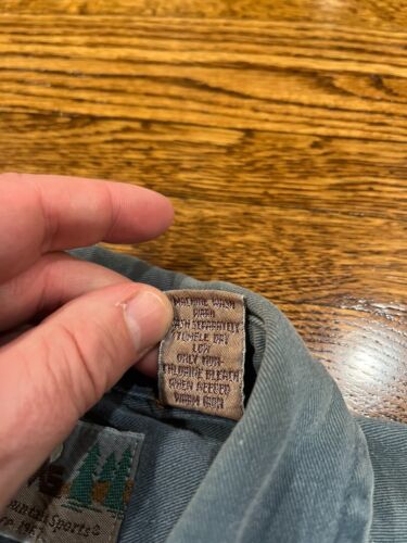 VTG Eastern Mountain Sports Shirt Blue Canvas Long Sleeved Button Up 90s Mens M - Picture 7 of 13