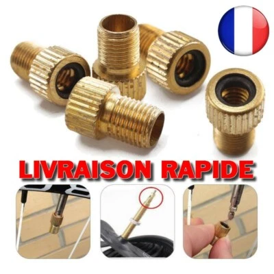 5 Pcs Laiton Adaptateur Valve Vélo Convertisseur VTT Pompe Accessoire Cyclisme - Photo 1/3