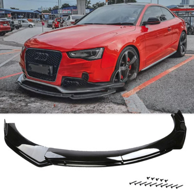 Gloss Black Car Front Bumper Spoiler Lip Splitter Body Kits For Audi A5 A6 A7 A8