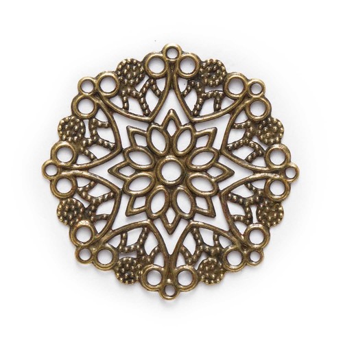 10/50pcs Bronze Tone Filigree Flower Wraps Connector Embellishments Findings DIY - Picture 14 of 14