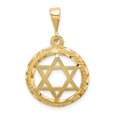 Echt 14kt Gelbgold Davidstern Charm