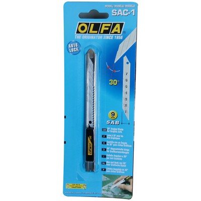 Olfa Grafik Scalpell Cutter 9mm SAC1 Edelstahlhalter auto-look 1x30 Grad Klinge 