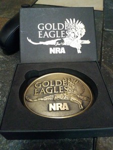 Details About Nra Golden Eagles Belt Buckle Commemorative Nib Free Us Shipping