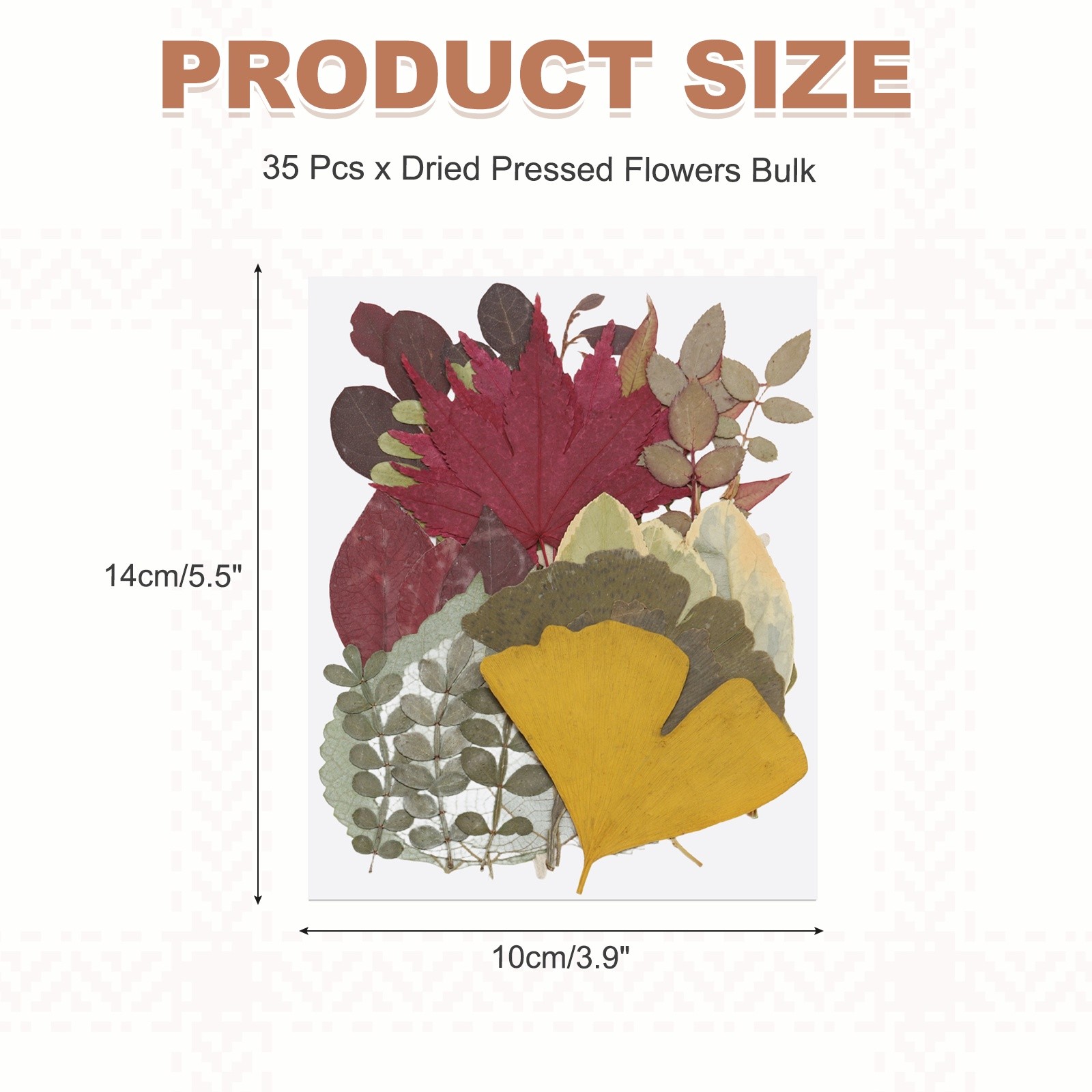 35 Pcs Dried Pressed Flower Leaves Bulk for Resin, Autumn Yellow