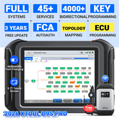 XTOOL D9S PRO ECU Programming Wireless Diagnostic Tool Key Programmer Topology