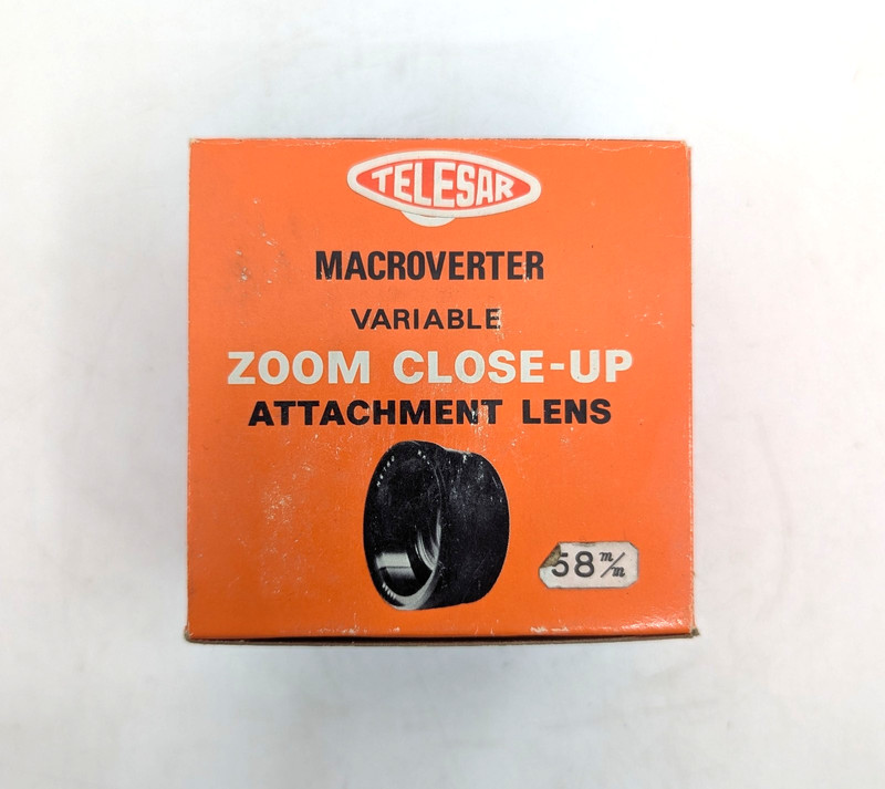 Vintage Telesar Macroverter 58mm Zoom Close-Up Lens w/ Box Instructions (J)