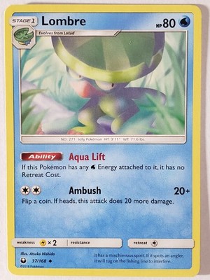 Lombre 37/168 - Celestial Storm Pokemon Card - Atsuko Nishida Art