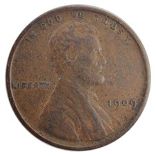 1909-P VDB Lincoln Cent Penny F Fine