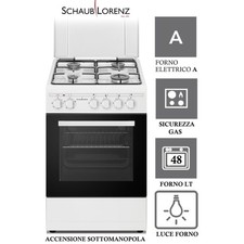 SCHAUB LORENZ SS450EW CUCINA 50X50 4 FUOCHI FORNO ELETTRICO BIANCO
