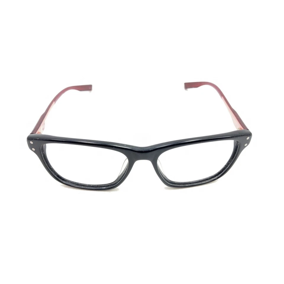 Monturas de gafas Nike 7230RD negro satinado rojo 52-16 140 diseñador hombres mujeres Foto 2 de 4