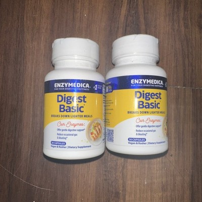 Enzymedica, Digest Basic Essential Enzyme Formula 30ct Lot2 EXP 12/26-7/27